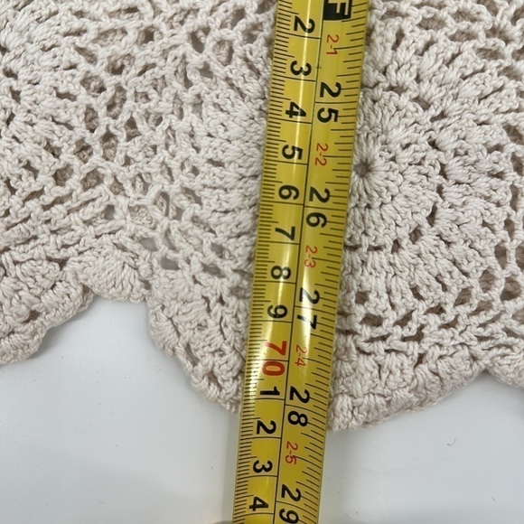 Free People Ivory Lace Crochet Patchwork Tunic Shirt Size Medium - Picture 11 of 11